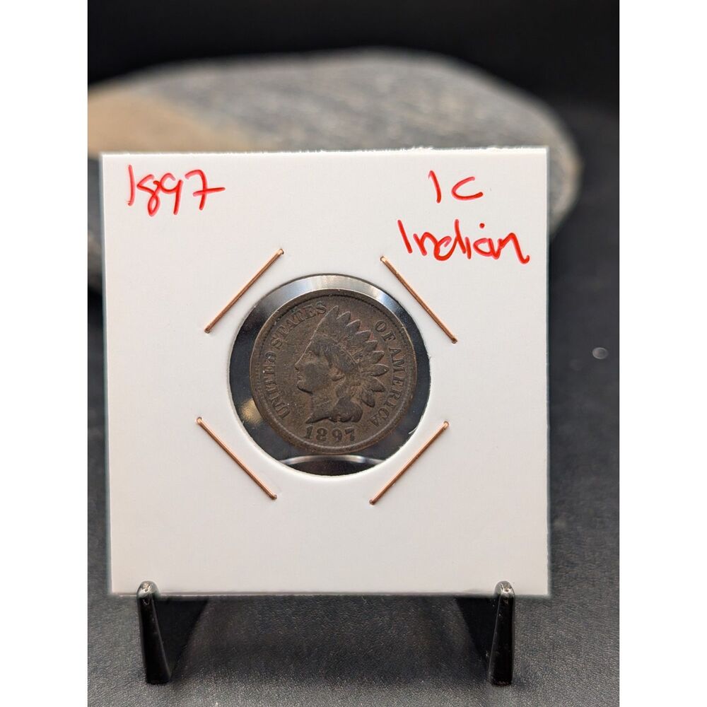 1897 Indian Head Cent 1c Penny US Mint Antique Copper Coin Philadelphia
